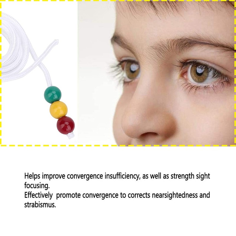 Brock String, Vision Convergence Training Tool with 3 colors beads,
