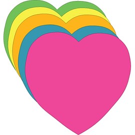 3" Heart Neon Bright Assorted Color Small Cut-Outs, 31 Cut-Outs in a Pack for Valentine's Day, Holiday Decorations and Crafts, Kids’ School Craft Projects and More