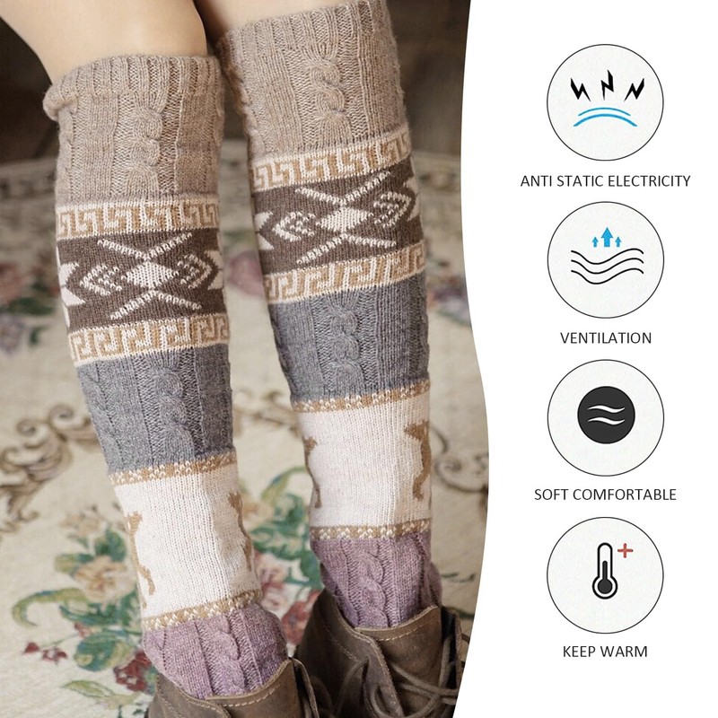 CQQNIU 1 Pair Of Retro Leg Warmers, Knitted Leg Warmers,