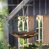 AIMALL Outdoor Metal Bird Feeder Umbrella Shaped Hanging Garden Birdbath