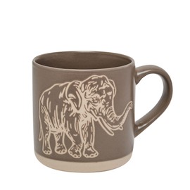 Widdop Naturecraft Wachsbeständige Keramiktasse – Elefanten-Tasse – Graue Steinfarbe – Kaffeetasse Tee Heißgetränke – ca. 350 ml – Tiermotiv-Geschenk für Sie und Ihn, Geburtstagsgeschenk