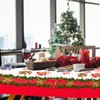BETESSIN 150 x 180 cm Christmas Tablecloth Red / White