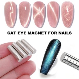 100pcs 6×2mm Mini Round Magnets for Nail Clippers, Measuring Artificial Nail Length, Multi-Use Cat Eye Nail Design Tools, Neodymium Magnet for Fridge Magnets, Crafts, Office Supplies