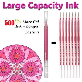 HUJUGAKO Glitter Gel Pens, 15 Colors Red Pink Sparkle Gel Pens Set,500% More Gel Ink Pens for Coloring Books, Journaling, Drawing, Scrapbooking & DIY Crafts, Smooth Writing