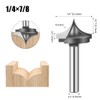 WSOOX 4PCS Point Cutting Round Over Bit Set with 1/4"