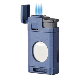 Visol LighCut Butane Torch Triple Flame Refillable Gas Lighter, Built-in Cutter, Windproof Adjustable Flame