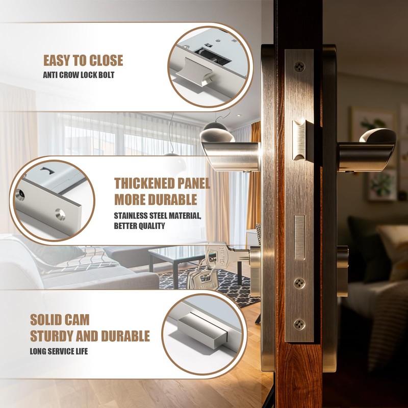 Bwintech Satin Nickel 7250 Mortice Lock Stainless Steel Euro Hole