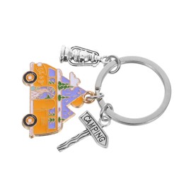 KOMBIUDA Outdoor Travel Keychain Creative Alloy Keyring Mountain Scene Rv Charm and Detailed Engraving for Backpack and Car Decoration Unique for Adventure