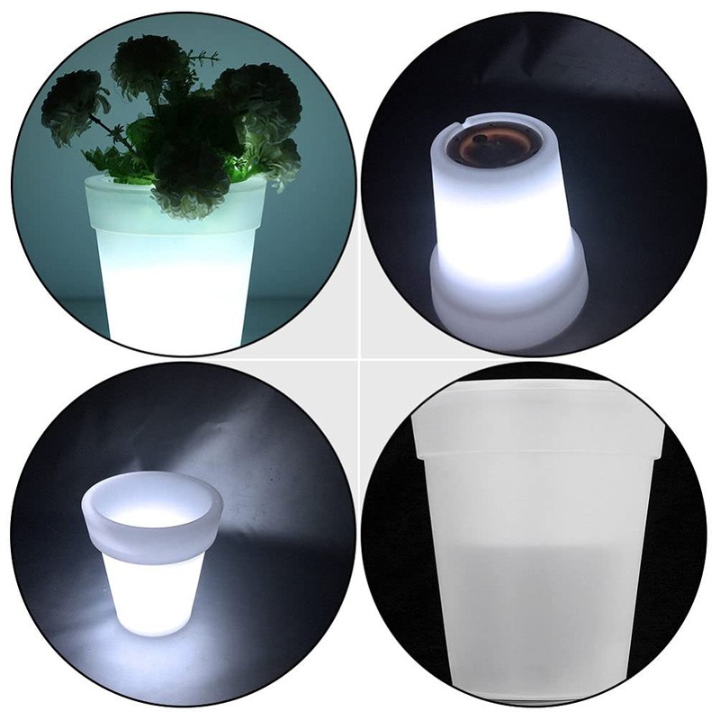 Happyyami Solar Powered Flowerpot Glow in The Dark Planters Led
