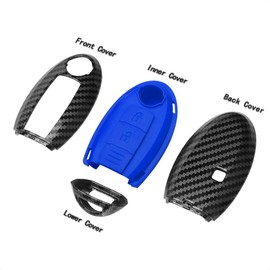 TANGSEN Key Fob Case Compatible with Infiniti EX35 EX37 FX35 FX37 FX45 FX50 Q70 QX50 QX70 for Nissan 370Z Armada Cube Juke Leaf Murano Pathfinder Quest Rogue Titan Versa 3 Button Keyless Entry Remote