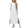 GRECERELLE Womens Summer Round Neck Loose Split Casual Long Maxi