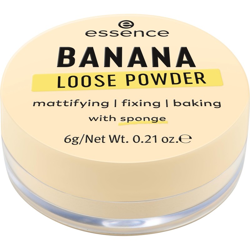 essence, polvo matificante, amarillo, banana loose powder