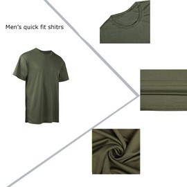 5 Pack Men’s Quick Dry T-Shirts Sport Short Sleeve Tennis Active Athletic Performance Running Summer Tops S