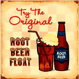 Signs 4 Fun SIGM14 Root Beer Float Metal Sign, Brown