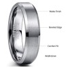 Cloyo Brushed Tungsten Carbide Wedding Band Ring Comfort Fit Wedding