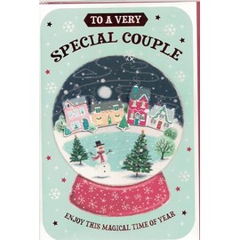 Special Couple Christmas Card, Festive Snowglobe Design, 22.9 x 15.2 cm