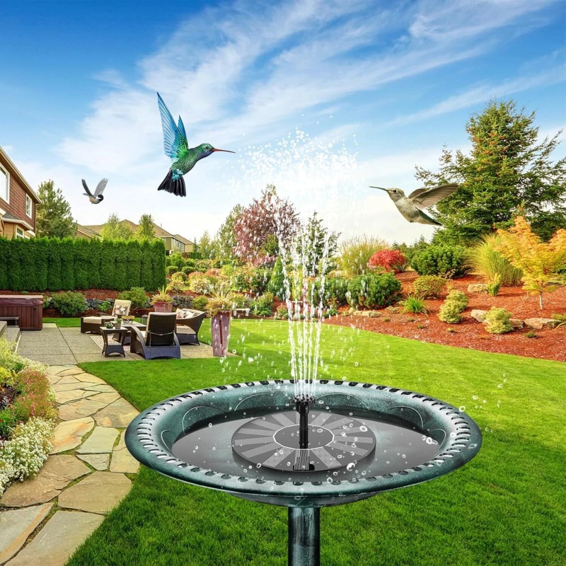 AISITIN Solar Powered Fountain Pump – 6 Nozzles, 1.5W, Great