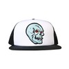 TOPSTONE Horror Skull Patch Snapback Trucker Hat White