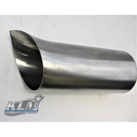 KLM Tear Drop Exhaust Tip 3.5" Stainless Steel With Aluminum Trim  Plate