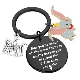 PLITI Dumbo keychain Flying Elephant Gift May You Be Proud Of The Work That You Do The Person You Are Dumbo Fans gift (Be proud elephant kyblU)