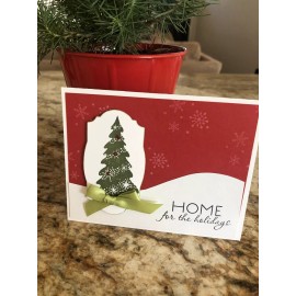 Stampin' Up! Card Set Of 4 Stampin Up Missy Meadow Christmas Tree Snowflakes