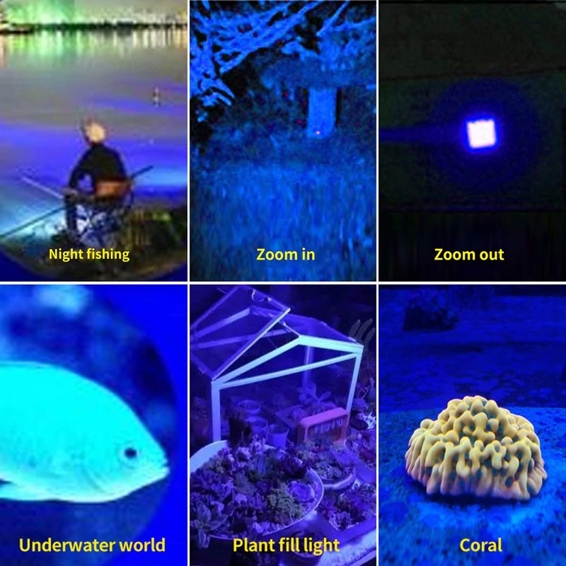YZYOE Red Flashlight Rechargeable，Green Light Flashlight，Blue Light flashlights，Blood Lights for
