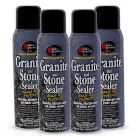 Rock Doctor Granite Sealer for Marble, Stone, and Tile Countertops, Streak-Free Finish with Stain Resistant Moisture Protection, Interior and Exterior Use, Pack of 4