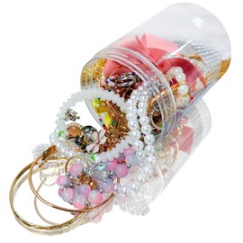 SMUOBT Mystery Jewelry Jar Bundle - 40-45 Piece Surprise Jewelry Box for Women，Gift Set (Necklace, Earrings, Rings,Bracelet,Keychain, Hair Clip) - Unique Birthday Gift for Her