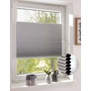 DécoProfi Honeycomb Pleated Blind, No Drilling, Blackout White, 35 cm
