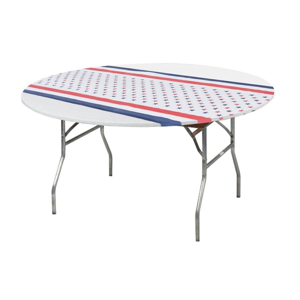 Kwik Covers 60" Round Patriotic Fitted Table Cover - Single