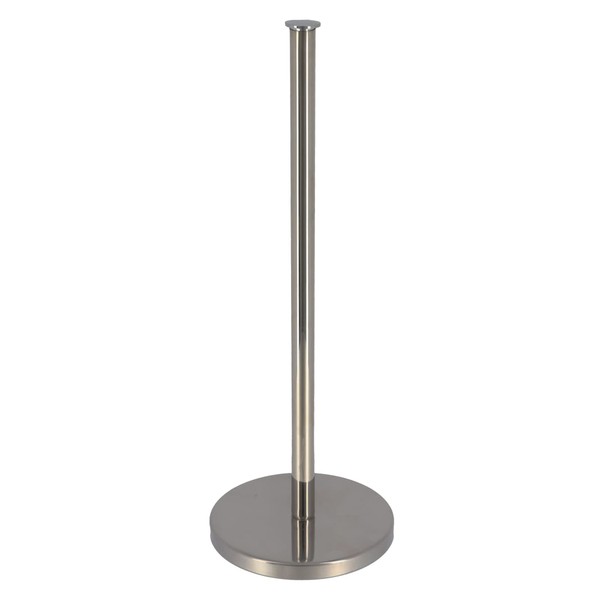 Silver Toilet Paper Holder Stand – Weighted Base, Anti-Slip Pads,