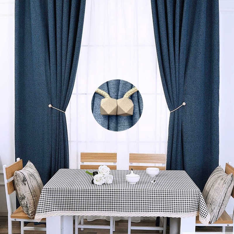 Yatinkim 2 Pack Curtains Tie Backs Drapes Holders Beige Magnetic