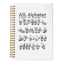 VNWEK American Sign Language Notebook for Kids Teens Students,Inspirational Notebook,Teacher Notebook,ASL Alphabet Spiral Notebook Journal 5.5x8.3 Inch