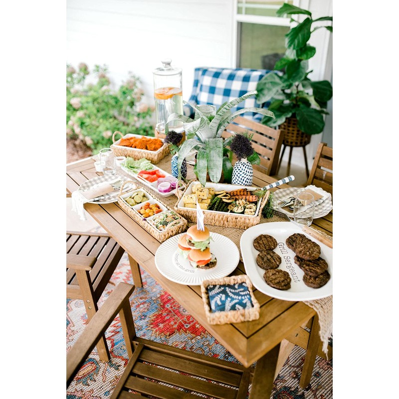 Mud Pie Hyacinth Basket Set, small baker 7" x 11"