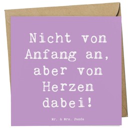 Mr. & Mrs. Panda Deluxe Karte Spruch Adoptivkind von Herzen - Geschenk, Familie Herz, einzigartige Designs, Hochzeitskarte, Glückwunschkarte,