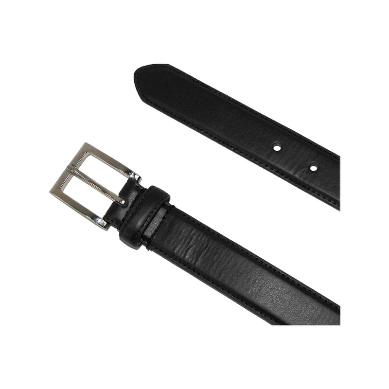 CTM® Men's Leather 1 1/8 Inch Basic Dress Belt with