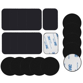 Samcos Steel Plate Car Mount Holder Magnet Adsorption 20 Pieces for Smartphones and Magnets, Metal Plate Replacement Metal Plate with Back Tape (Square + Round)