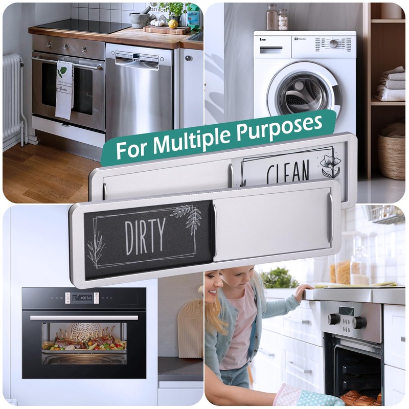 GeeRic Dishwasher Magnet Clean Dirty Sign, Scratch Magnetic Silver Indicator