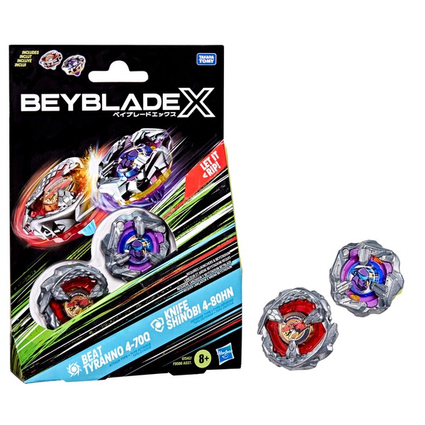 Beyblade X Beat Tyranno 4-70Q & Knife Shinobi 4-80HN Dual