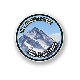 2 x 30cm/300mm Isola 2000 France Vinyl Sticker Travel Mountain Ski Snowboard #7112