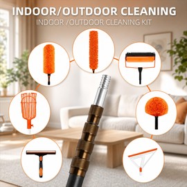 20FT Heavy-Duty Fiberglass Telescopic Extension Pole-High Stiffness, Non-Conductive, Twist Lock for Electrical Rescue, Paint,Indoor/Outdoor Cleaning,Boat Hooks&DIY Mast- Universal 3/4" Threaded Tips