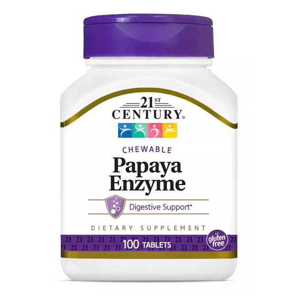 21st Century Enzimas Digestivas Papaya Digestión Probiotico 100 Eg E10