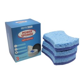 ACTIVPRO Power Sponge, Non-Scratch, Top Grade Cellulose, Washing Up Sponge, Kitchen Sponge, Pots, Sink, Oven, Non-Stick Cookware, Long Lasting (Pack of 3)
