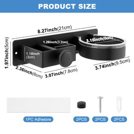 Restynic Stainless Steel Hair Dryer Organizer, No-Drill Wall Mount, Heat-Dissipating Design, Perfect for Curling Wands and Flat Irons (Black)