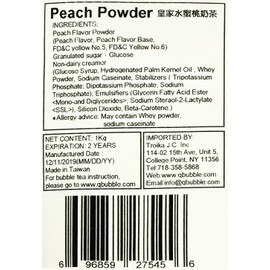Qbubble Tea Powder, Peach, 2.2 Pound