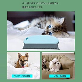 SATiNU Cat Dog Hair Removal Brush Pet Hair Cleaning Brush Comb Pet Comb for Comforter/Bed/Sofa/Carpet Cleaning (B, Cleaning Brush*Light Blue)