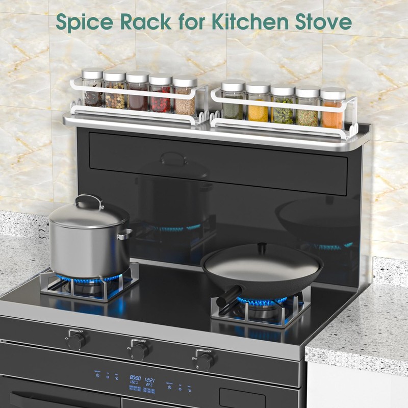 LUCYCAZ 2 Pack Wall Mounted Spice Rack for Spice Jars