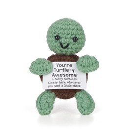 Mini Funny Turtle Gifts Mother’s Day Teacher Appreciation Graduation Nurse’s Week Father’s Day Birthday Gifts for Women Men Her Him, Small Cute Stuff Things, Emotional Positive Crochet Turtle Decor