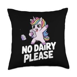 No Dairy Please Milk Dairy Allergy Lactose Intolerance Throw Pillow