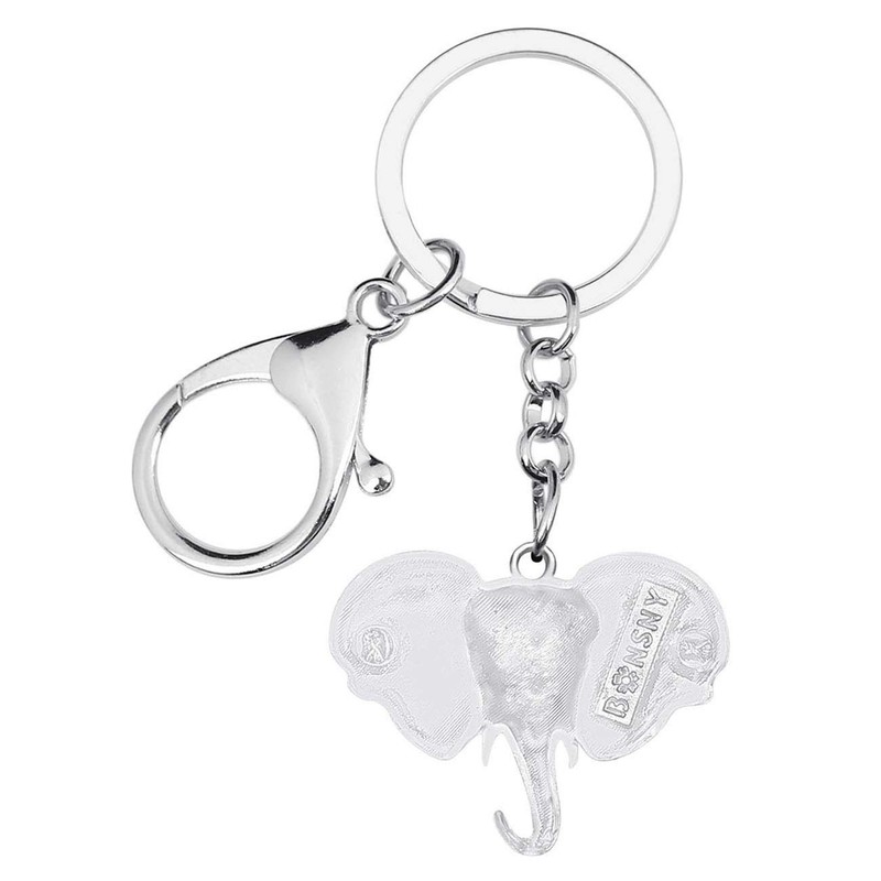 WEVENI Llavero de elefante chapado en plata de oro, accesorios